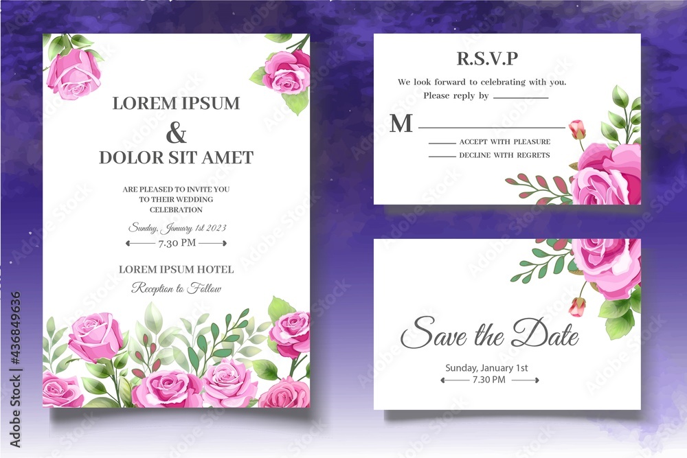 Beautiful Floral Wedding Card Theme