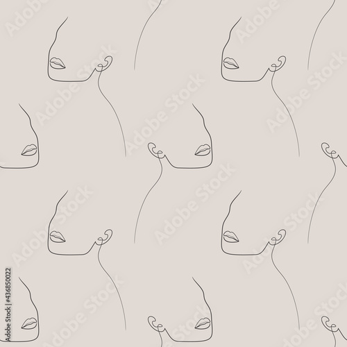 One line woman seamless pat...