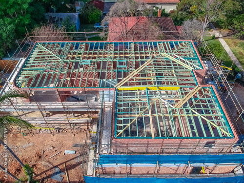 Construction of Brick house in Sydney NSW Australian Suburbia 