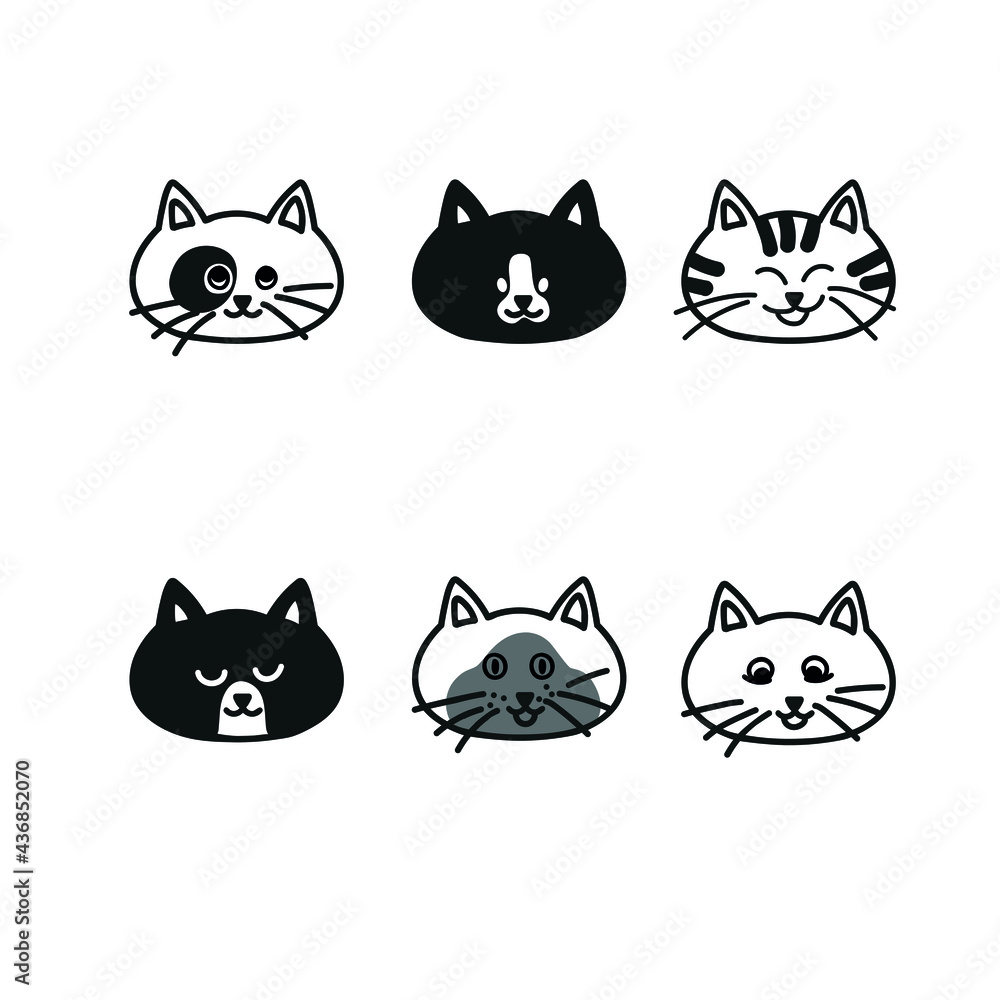 set with cat faces set with cat faces