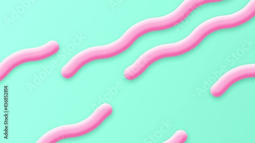 Abstract background. 3d waves on a mint background. 4k Looping Animation