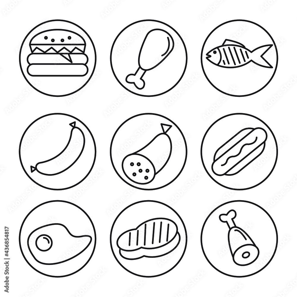 Fototapeta premium meat icon. symbol set symbol vector elements for infographic web.