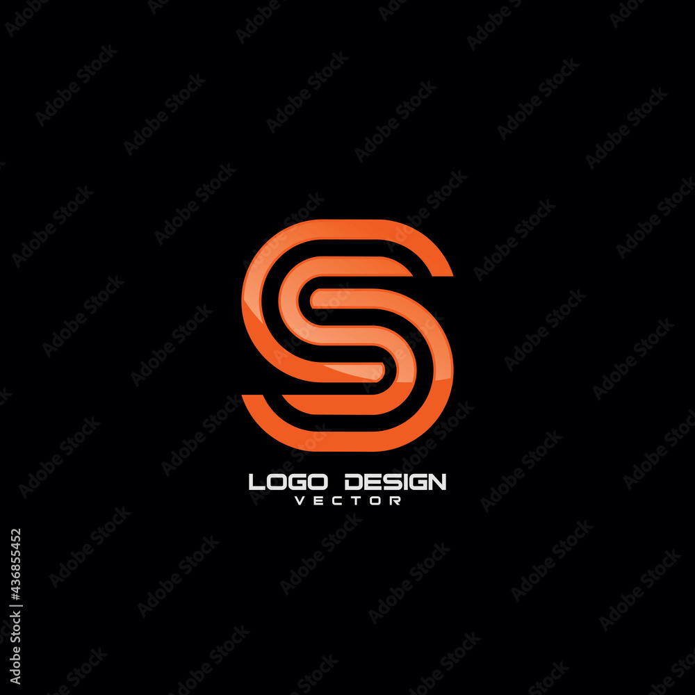 Obraz premium S Symbol Line Art Logo Template Vector