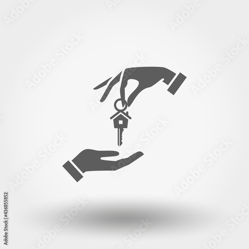 Handing over the keys of the house from hand to hand.