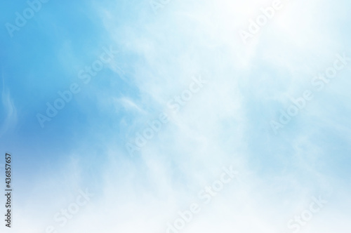 Blue sky with white cloud. Blue background. The summer sky is colorful clearing day and beautiful nature in the morning. for backdrop decorative and wallpaper design. The perfect sky background. © kikk