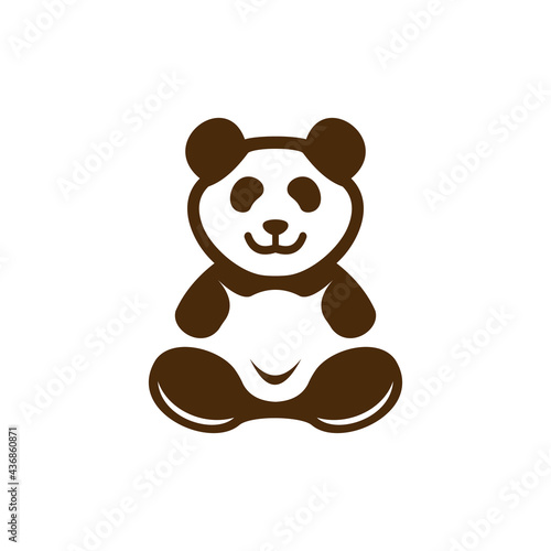 Panda Doll Cute Vector Logo Design