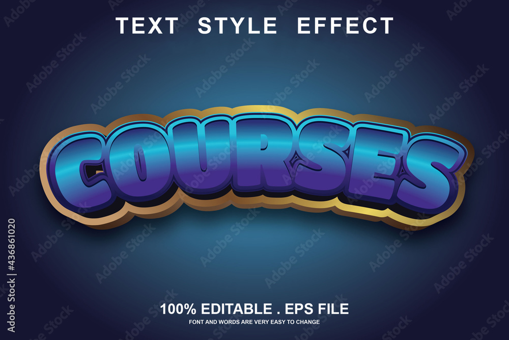 courses  text effect editable