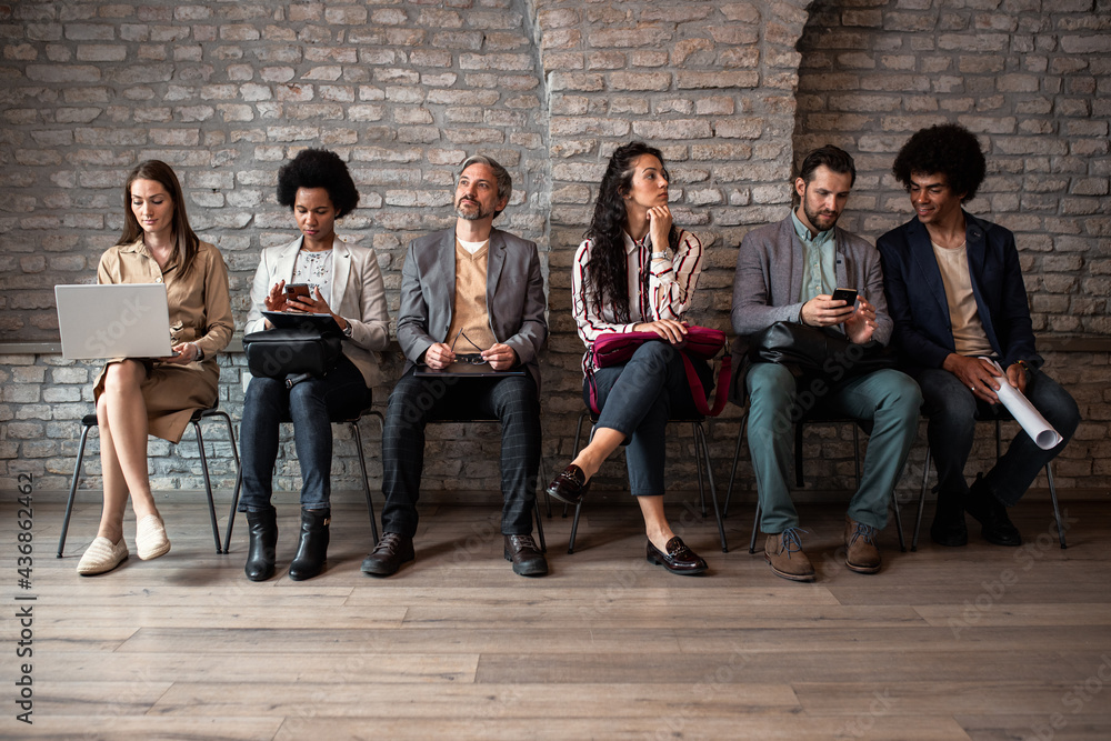 Fototapeta premium Business people waiting for job interview.