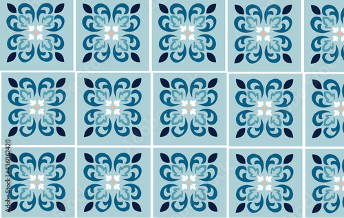 FOND BLEU FLEURI