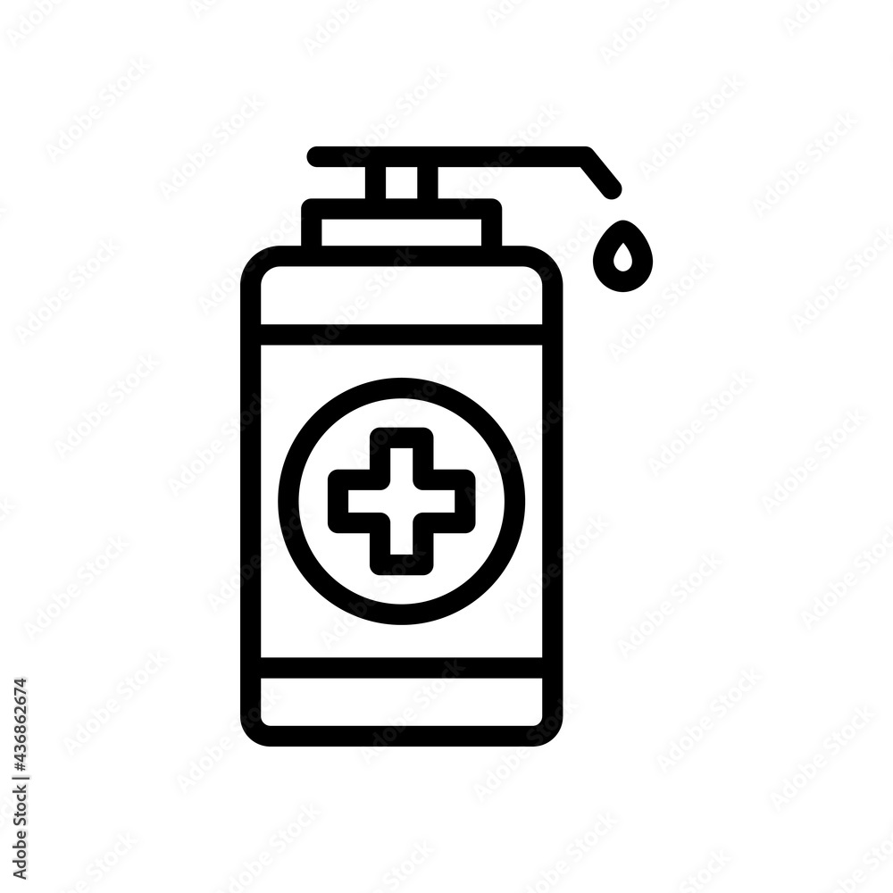 Hand sanitizer line icon. Protection corona virus. simple illustration. Editable stroke. Design template vector Hand sanitizer line icon. Protection corona virus. simple illustration. Editable stroke. Design template vector