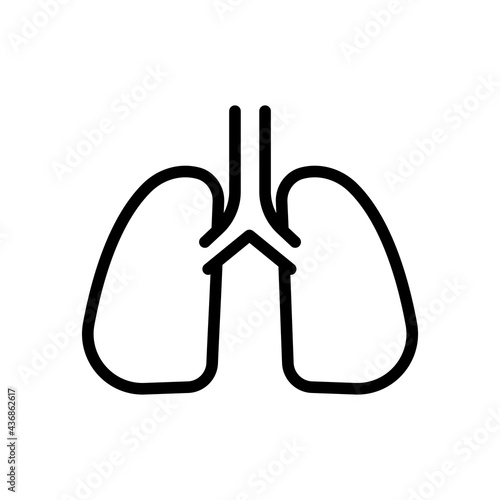 Lung line icon. simple illustration. Editable stroke. Design template vector