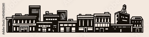 Town landscape vintage concept