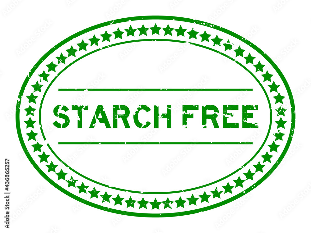 Grunge green starch free word oval rubber seal stamp on white background Grunge green starch free word oval rubber seal stamp on white background