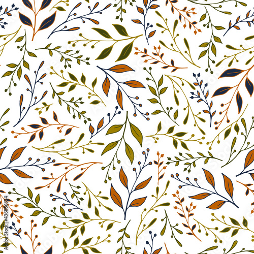 Spring sprouts pattern seamless design. Rustic