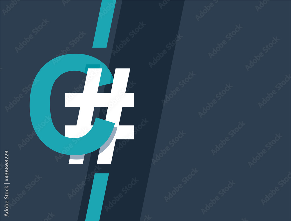 Obraz premium C Sharp programming language and disciplines