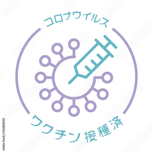 新型コロナウイルス　ワクチン接種済ロゴ