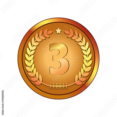 3 Anniversary golden label, vector illustration 