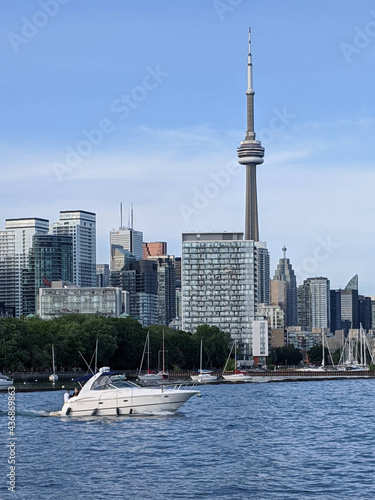 Photography City skyline with boats