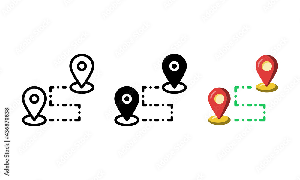 Location pin icon. With flat, glyph and outline styles Location pin icon. With flat, glyph and outline styles