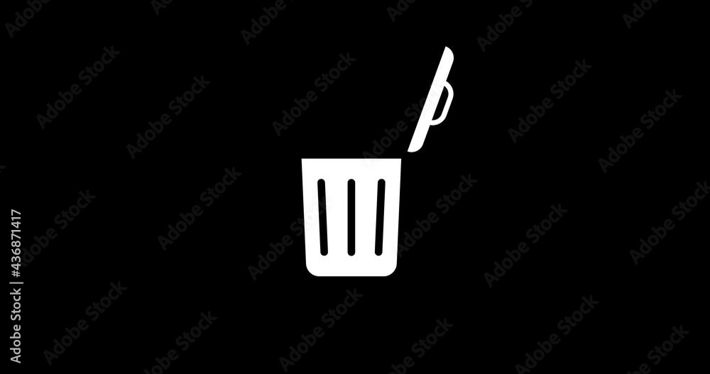 Trash bin animation. Recycle bin with open lid animation. Open and closed cap of trash can. 4k video in 60 fps with editable background. Trash bin animation. Recycle bin with open lid animation. Open and closed cap of trash can. 4k video in 60 fps with editable background.