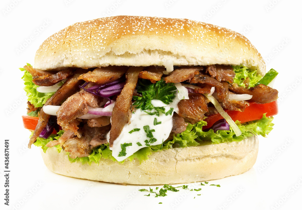 Gyros Hamburger - Fast Food isolated on white Background Gyros Hamburger - Fast Food isolated on white Background