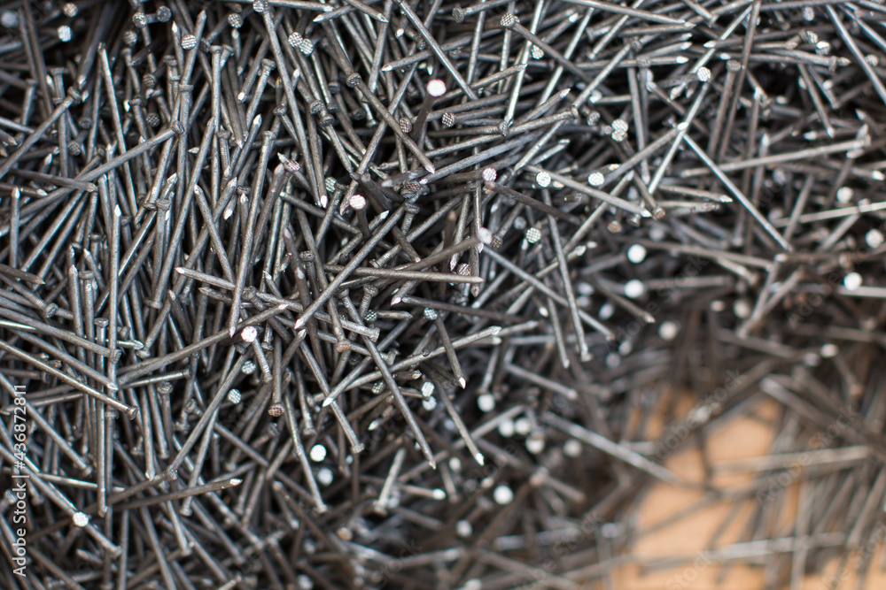 Many nails close up Many nails close up