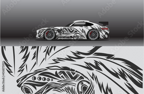 Car wrap decal designs. Abstract racing and sport background for racing livery or daily use car vinyl sticker	
