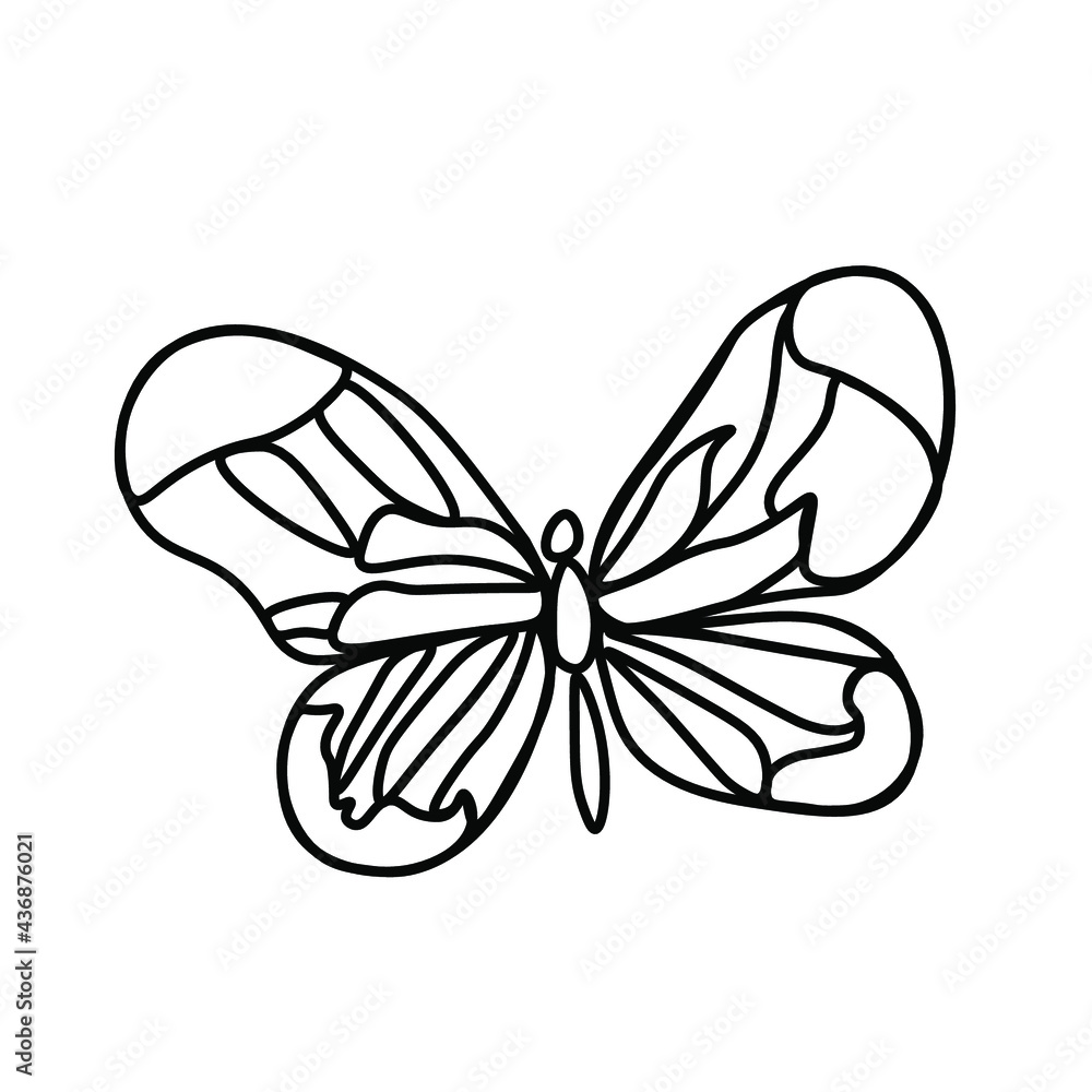 One vector scary butterfly halloween.Simple illustration of black line elements hand drawn in doodle style on white isolated background.Design for greeting cards,web,social media,packages,decorations. One vector scary butterfly halloween.Simple illustration of black line elements hand drawn in doodle style on white isolated background.Design for greeting cards,web,social media,packages,decorations.