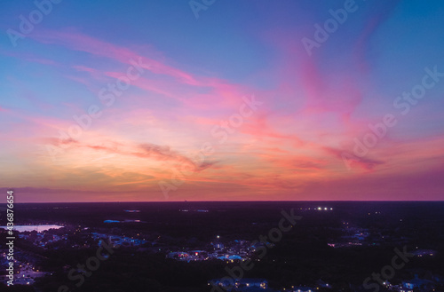 Long Exposure sunset with beautiful pastel colors taken in Tampa, Florida.