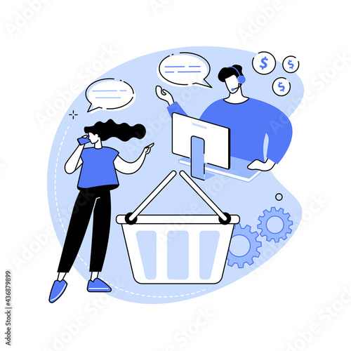 Conversational sales abstract concept vector illustration.
