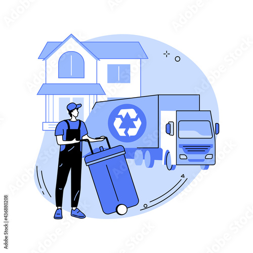 Junk removal abstract concept vector illustration. photo