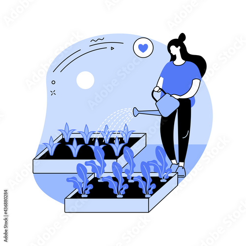 Growing vegetables abstract concept vector illustration.