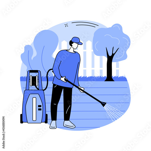 Power washing abstract concept vector illustration.