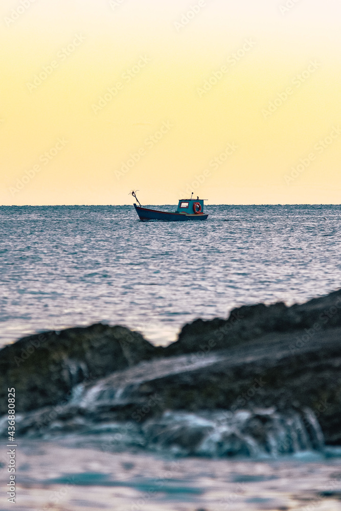 fishing boat in the sea fishing boat in the sea