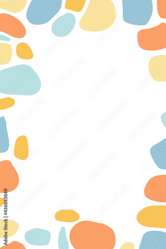 Abstract frame from stones. Nice colors. Simple flat vector illustration isolated on white background. Design element.