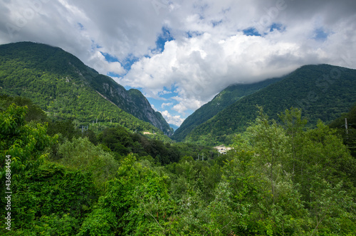 View of Caucasian mountains