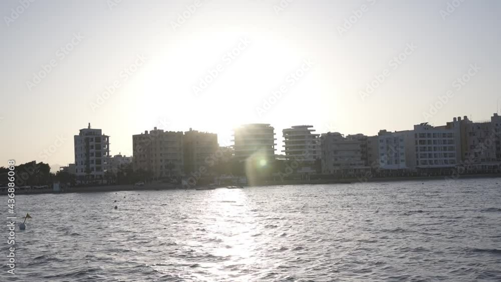 view from a boat sunset, Larnaca makenzy Cyprus, handheld view from a boat sunset, Larnaca makenzy Cyprus, handheld