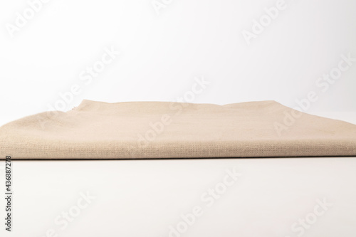 Textile tablecloth on a white background