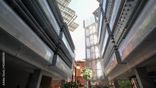 Arabian-style streets with solar-powered rooftops and natural ventilation. Masdar City Abu Dhabi UAE  photo