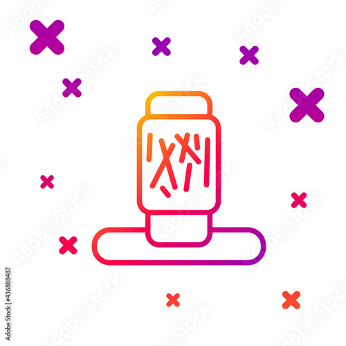 Color line Cat scratching post with toy icon isolated on white background. Gradient random dynamic shapes. Vector