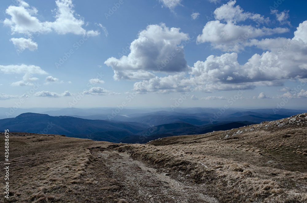 CRIMEA, ROMAN COSH: Scenic landscape view of the rocky mountains CRIMEA, ROMAN COSH: Scenic landscape view of the rocky mountains