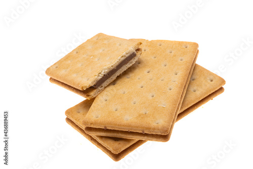 biscuit cracker with chocolate isolated