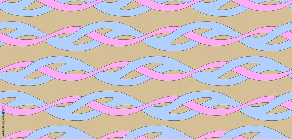 Seamless pattern. Intertwining. Wave ornament. Template for fabric or wrapping. Pastel colors. Optical illusions. Modern textile. Geometric. Stylish background. Abstract decor. Trends. Wallpapers. Seamless pattern. Intertwining. Wave ornament. Template for fabric or wrapping. Pastel colors. Optical illusions. Modern textile. Geometric. Stylish background. Abstract decor. Trends. Wallpapers.