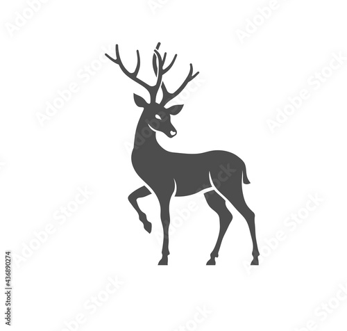 deer silhouette isolated on white background.