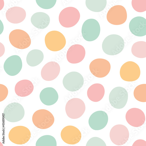 Vector pastel dots seamless pattern. Hand drawn repeat background. For fabric, wrapping, invitations, card, scrapbooking or wallpaper.