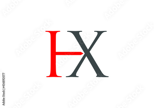 this is a creative text HX logo icon