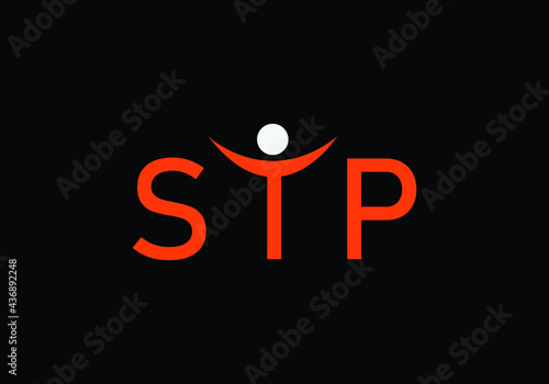 this is a creative text STP logo icon
