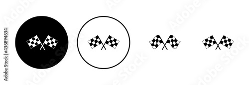 Racing flag icon set. race flag icon.Checkered racing flag icon