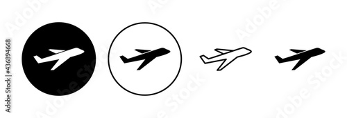 Plane icon set. Airplane icon vector. Flight transport symbol. Travel illustration. Holiday symbol