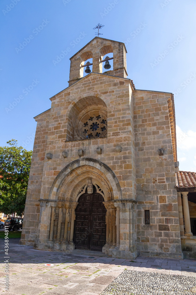Exterior of the Church of Santa Maria de la Oliva. Villaviciosa. Asturias